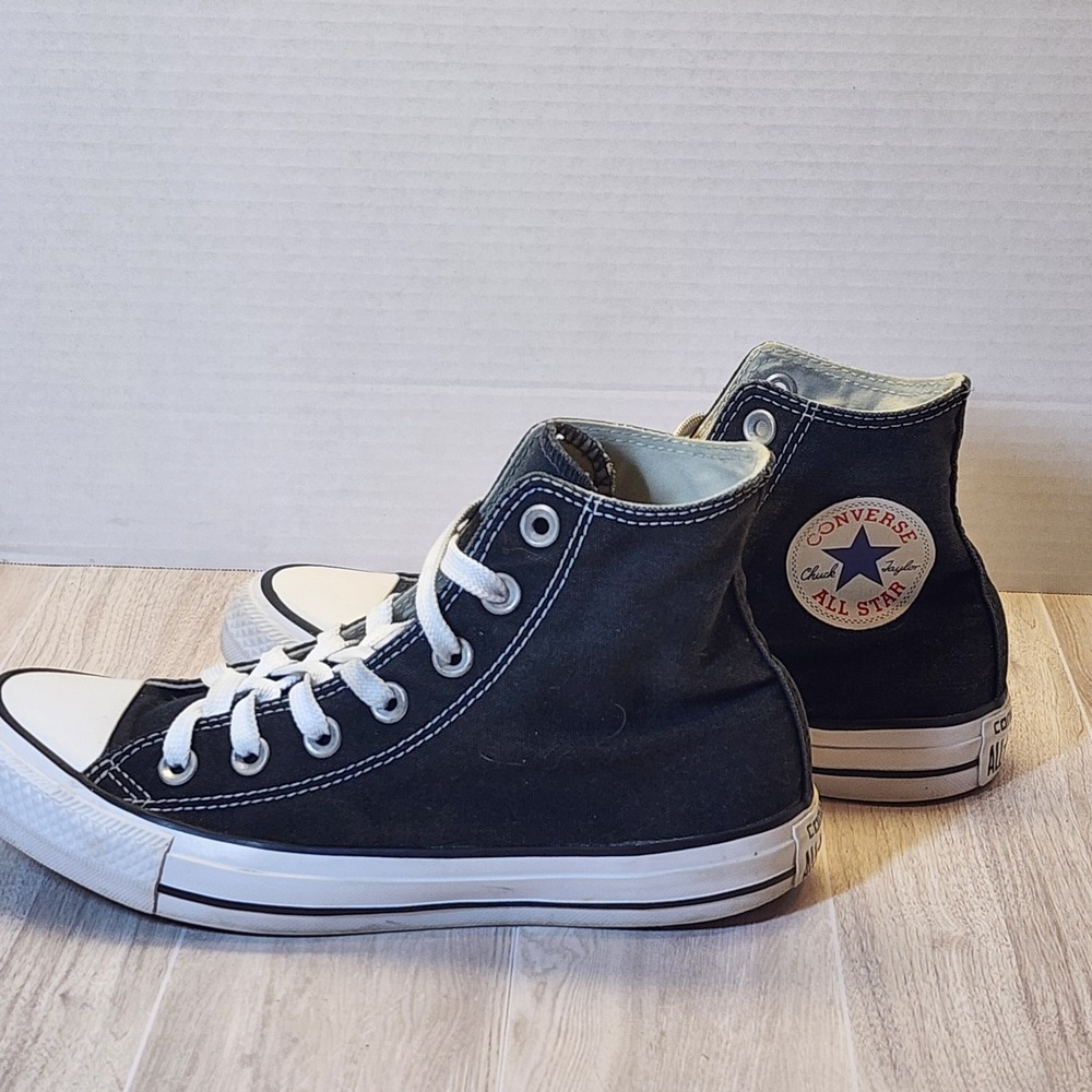 Converse Shoes ChuckTayler BLACK/WHITE Canvas High tops Men's 5 Women'7 - Picture 2 of 9